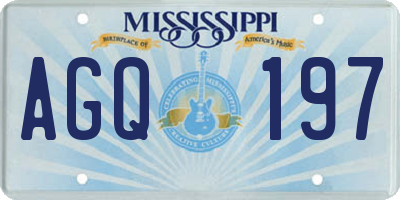 MS license plate AGQ197