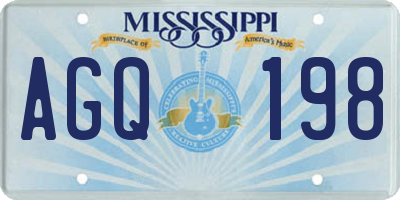 MS license plate AGQ198
