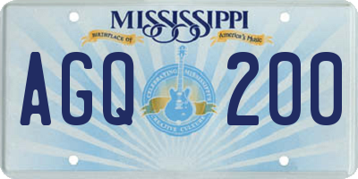 MS license plate AGQ200