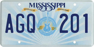 MS license plate AGQ201
