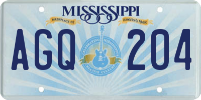 MS license plate AGQ204