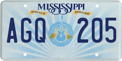 MS license plate AGQ205