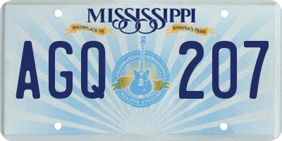 MS license plate AGQ207