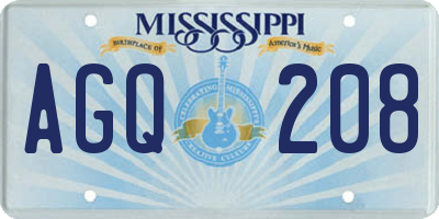 MS license plate AGQ208