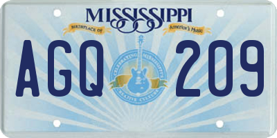 MS license plate AGQ209