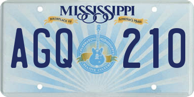 MS license plate AGQ210