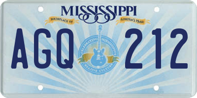 MS license plate AGQ212