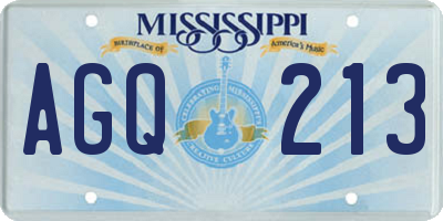 MS license plate AGQ213