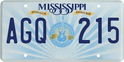 MS license plate AGQ215