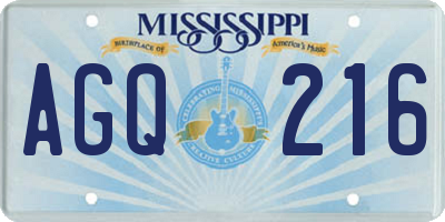 MS license plate AGQ216