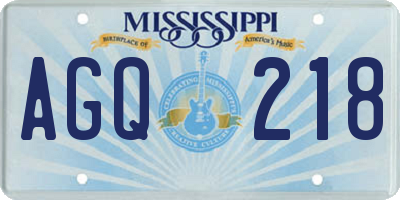 MS license plate AGQ218