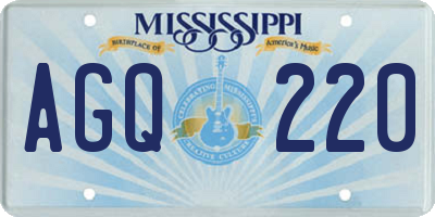 MS license plate AGQ220