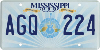 MS license plate AGQ224