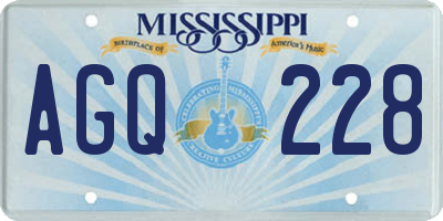 MS license plate AGQ228