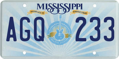 MS license plate AGQ233