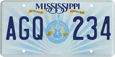 MS license plate AGQ234