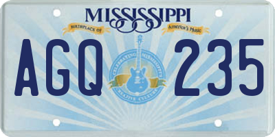 MS license plate AGQ235