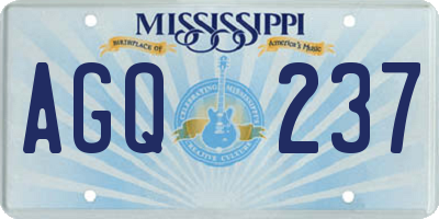 MS license plate AGQ237