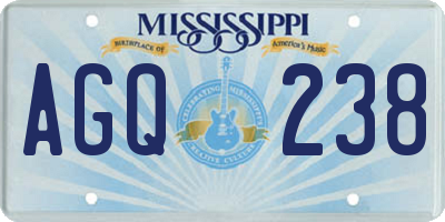 MS license plate AGQ238
