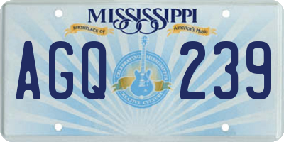 MS license plate AGQ239