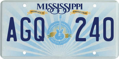 MS license plate AGQ240