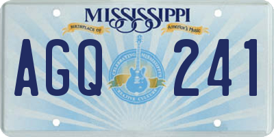 MS license plate AGQ241