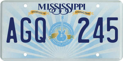 MS license plate AGQ245