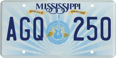 MS license plate AGQ250