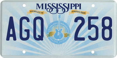 MS license plate AGQ258