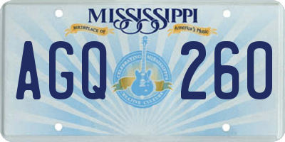 MS license plate AGQ260
