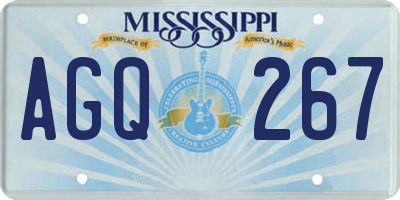 MS license plate AGQ267