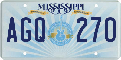 MS license plate AGQ270