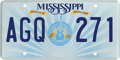 MS license plate AGQ271