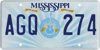 MS license plate AGQ274