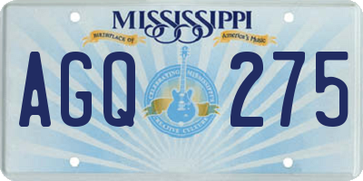 MS license plate AGQ275