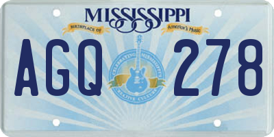 MS license plate AGQ278