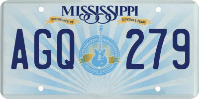 MS license plate AGQ279