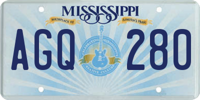 MS license plate AGQ280