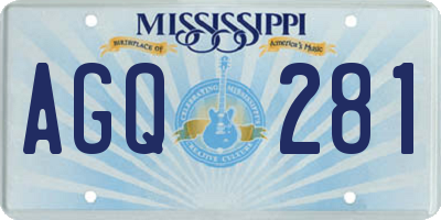 MS license plate AGQ281