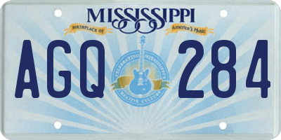 MS license plate AGQ284