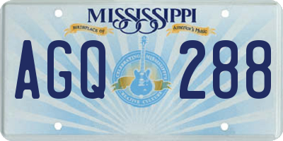 MS license plate AGQ288