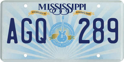 MS license plate AGQ289