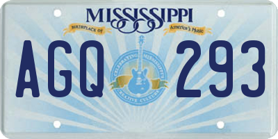 MS license plate AGQ293