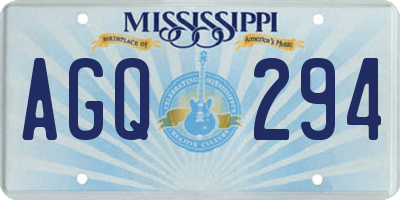 MS license plate AGQ294