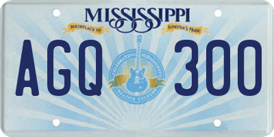 MS license plate AGQ300