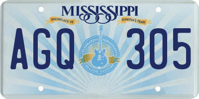 MS license plate AGQ305