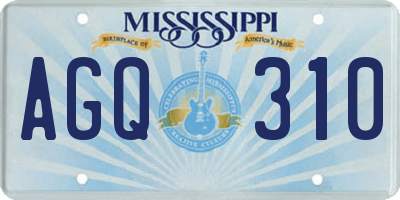 MS license plate AGQ310