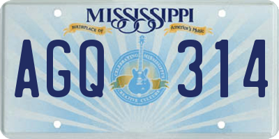 MS license plate AGQ314