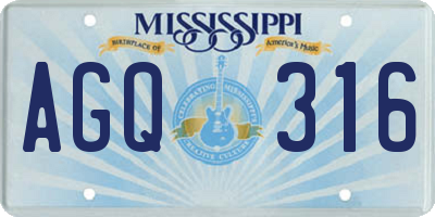 MS license plate AGQ316
