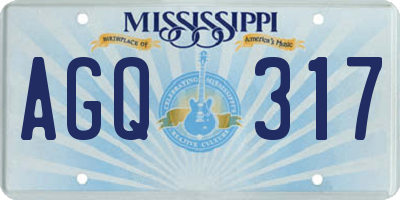 MS license plate AGQ317